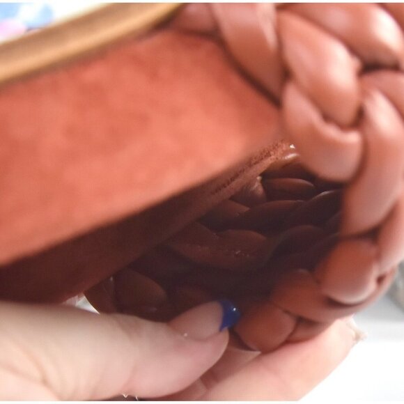 Chloe Terracotta Brown Leather Kacey Woven Flat Mules Slides Sz 37 NIB - Picture 7 of 11